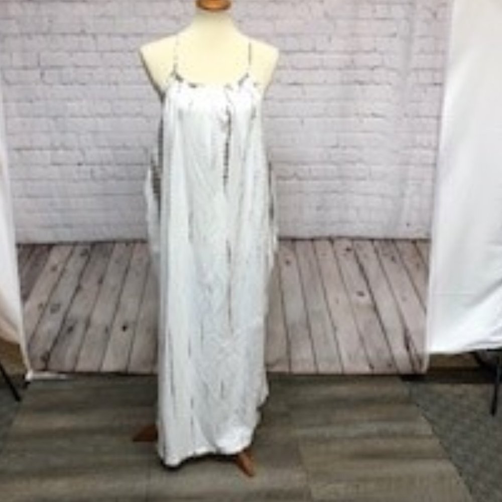 Zara White, tie-dyed maxi dress